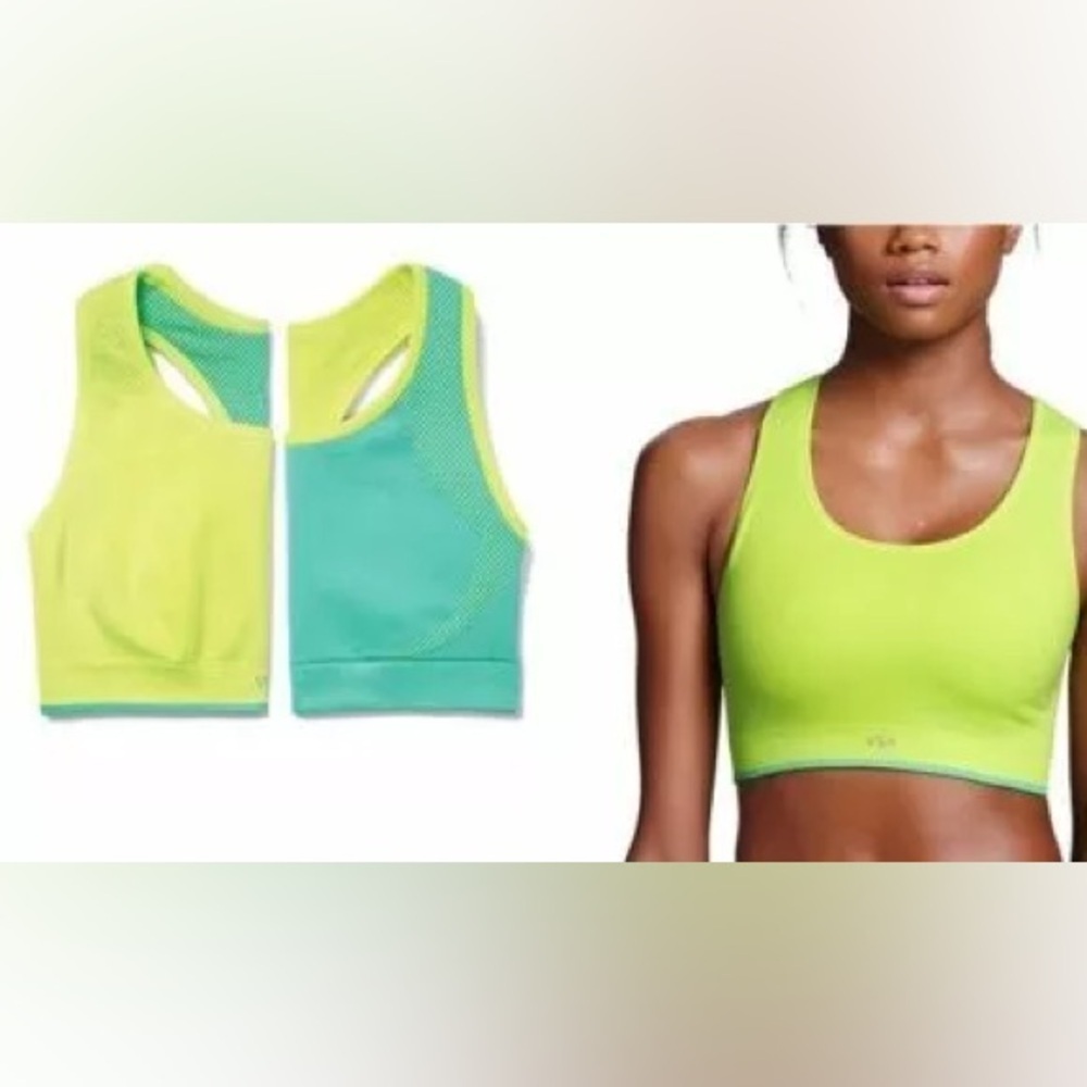 Victoria's Secret Women Seamless Reversible Sports Bra Yellow Size S